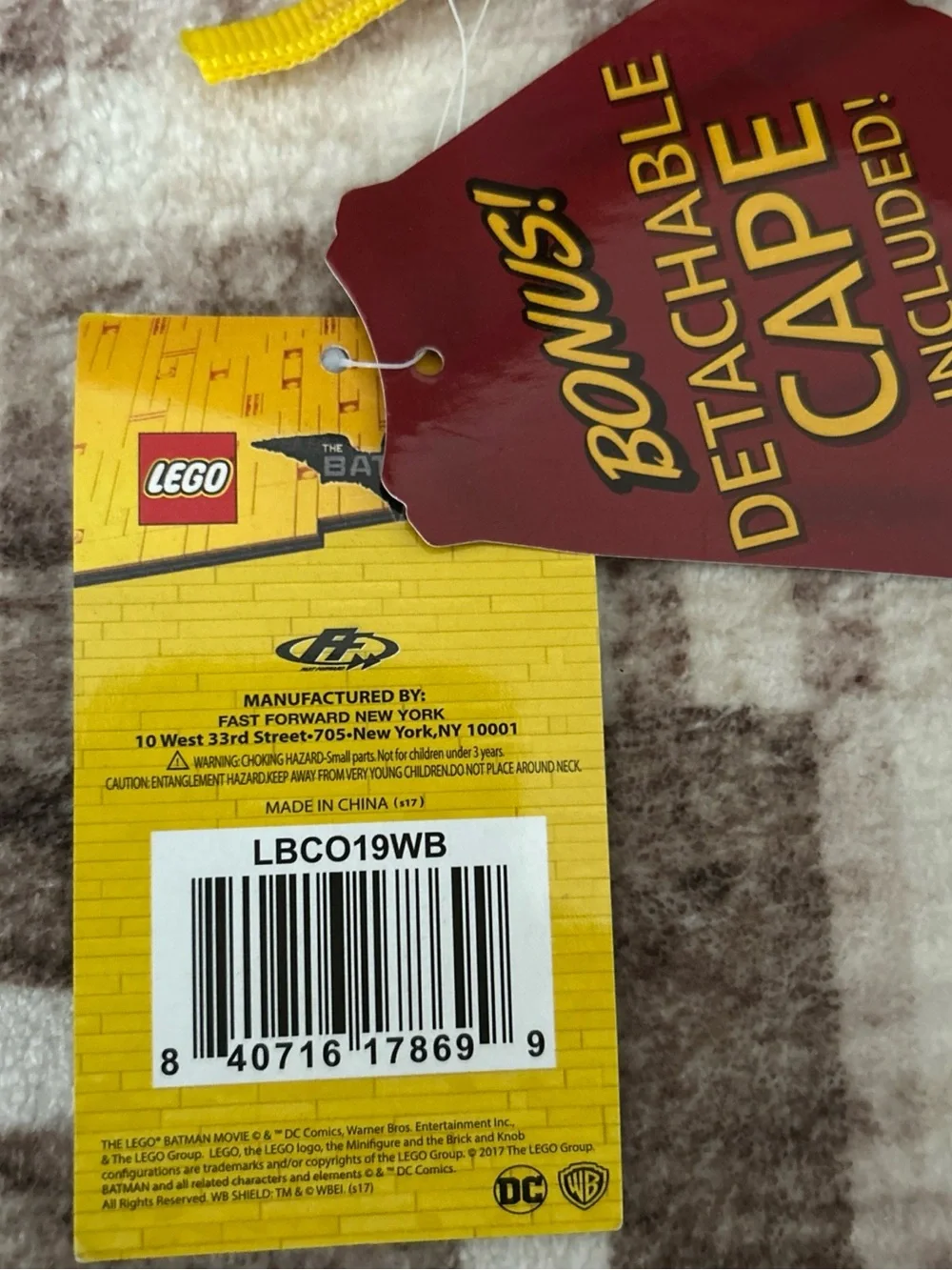 Lego The Batman Movie Lunch Bag with Detachable Cape New
